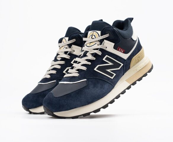 Зимние New Balance 574 Mid dark blue