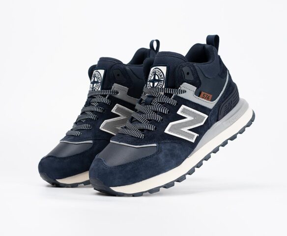 Зимние New Balance 574 Mid suede blue