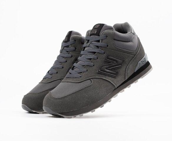 Зимние New Balance 574 Mid suede grey