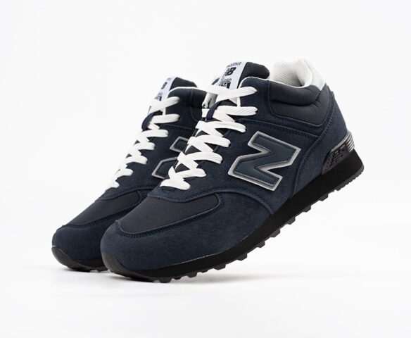 Зимние New Balance 574 Mid blue suede