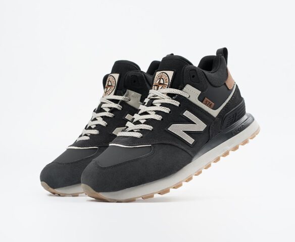 Зимние New Balance 574 Mid dark grey