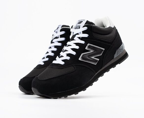 Зимние New Balance 574 Mid black-white